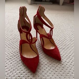 Christian Louboutin Red Suede Heels